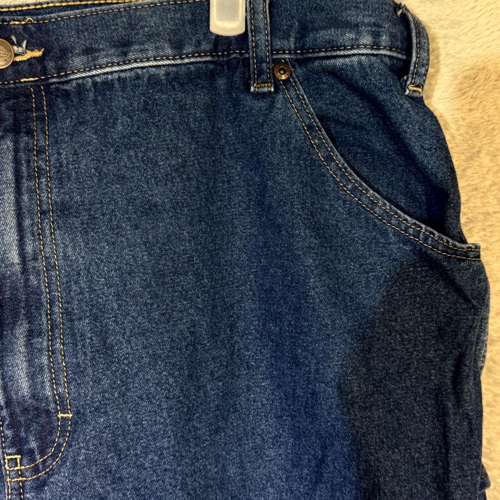 Dickies Carpenter Jeans Mens 42x32 Blue Denim Relaxed Fit Straight Leg - Thumbnail 4