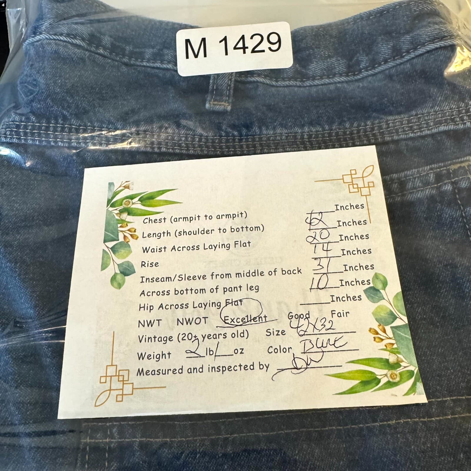 Dickies Carpenter Jeans Mens 42x32 Blue Denim Relaxed Fit Straight Leg - Thumbnail 9