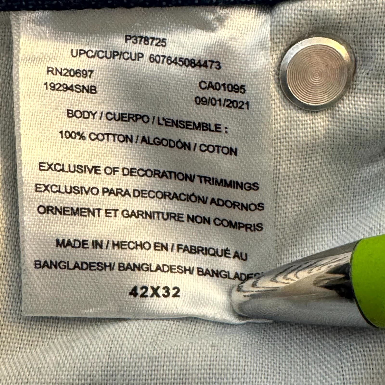 Dickies Carpenter Jeans Mens 42x32 Blue Denim Relaxed Fit Straight Leg - Thumbnail 11