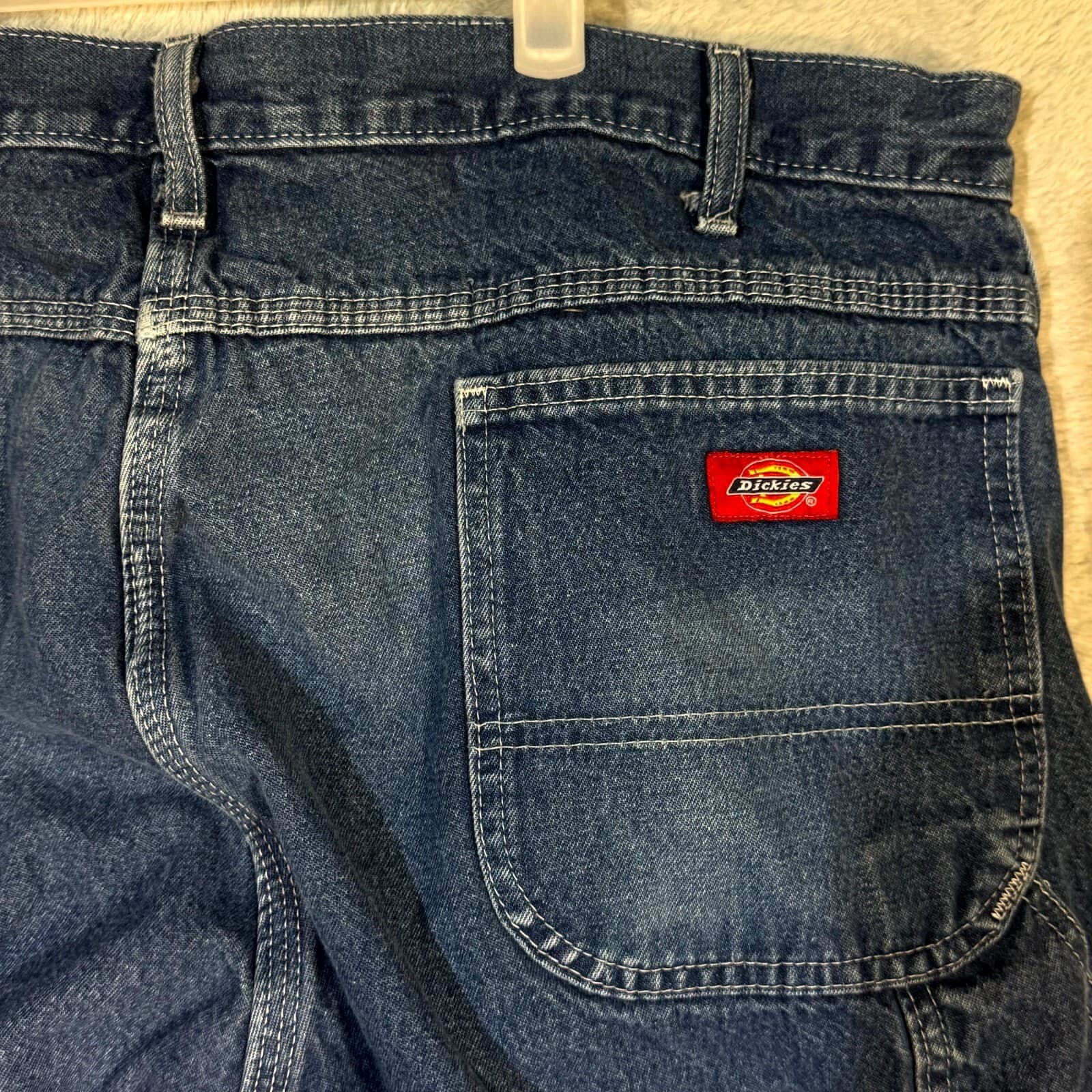 Dickies Carpenter Jeans Mens 42x34 Blue Denim Relaxed Fit Straight Leg - Thumbnail 8