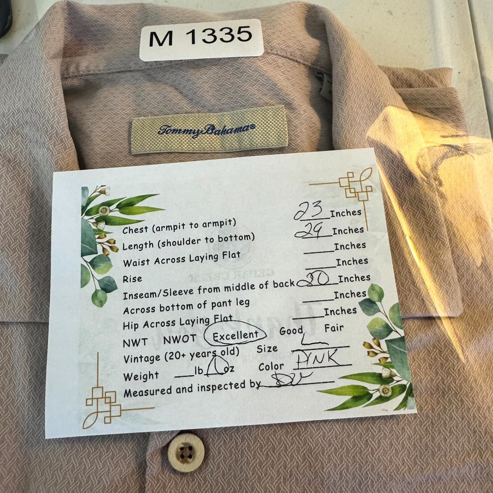 Tommy Bahama Shirt Mens Large Silk Blend Short Sleeve Pink Button Up - Thumbnail 14