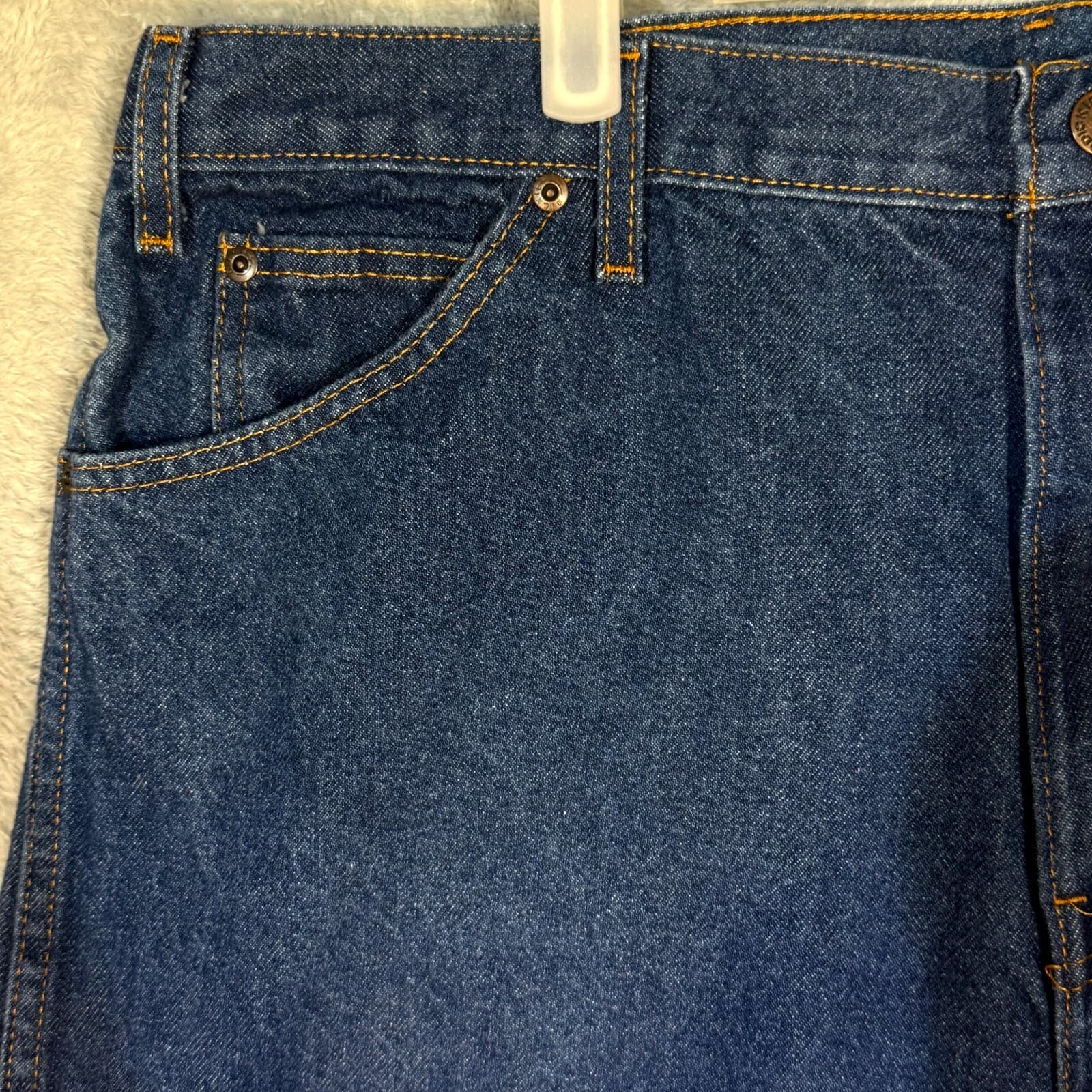 Dickies Industrial Jeans Mens 38xUL Blue Denim Relaxed Fit Straight Leg - Thumbnail 3