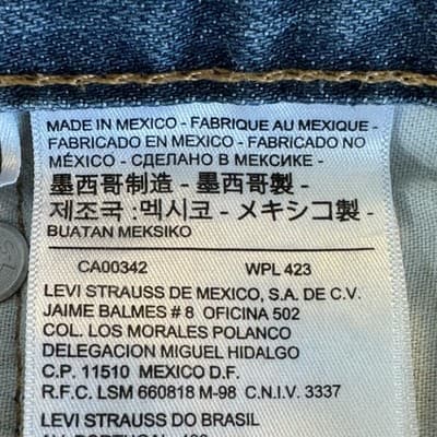 Levis 559 Jeans Mens 44x30 Blue Denim Relaxed Straight Fit Zip Fly 5 Pocket - Thumbnail 6