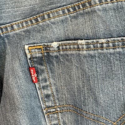 Levis 559 Jeans Mens 44x30 Blue Denim Relaxed Straight Fit Zip Fly 5 Pocket - Thumbnail 4