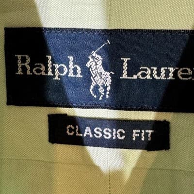 Ralph Lauren Shirt Mens Medium Green Classic Fit Button Down Long Sleeve Pony - Thumbnail 8