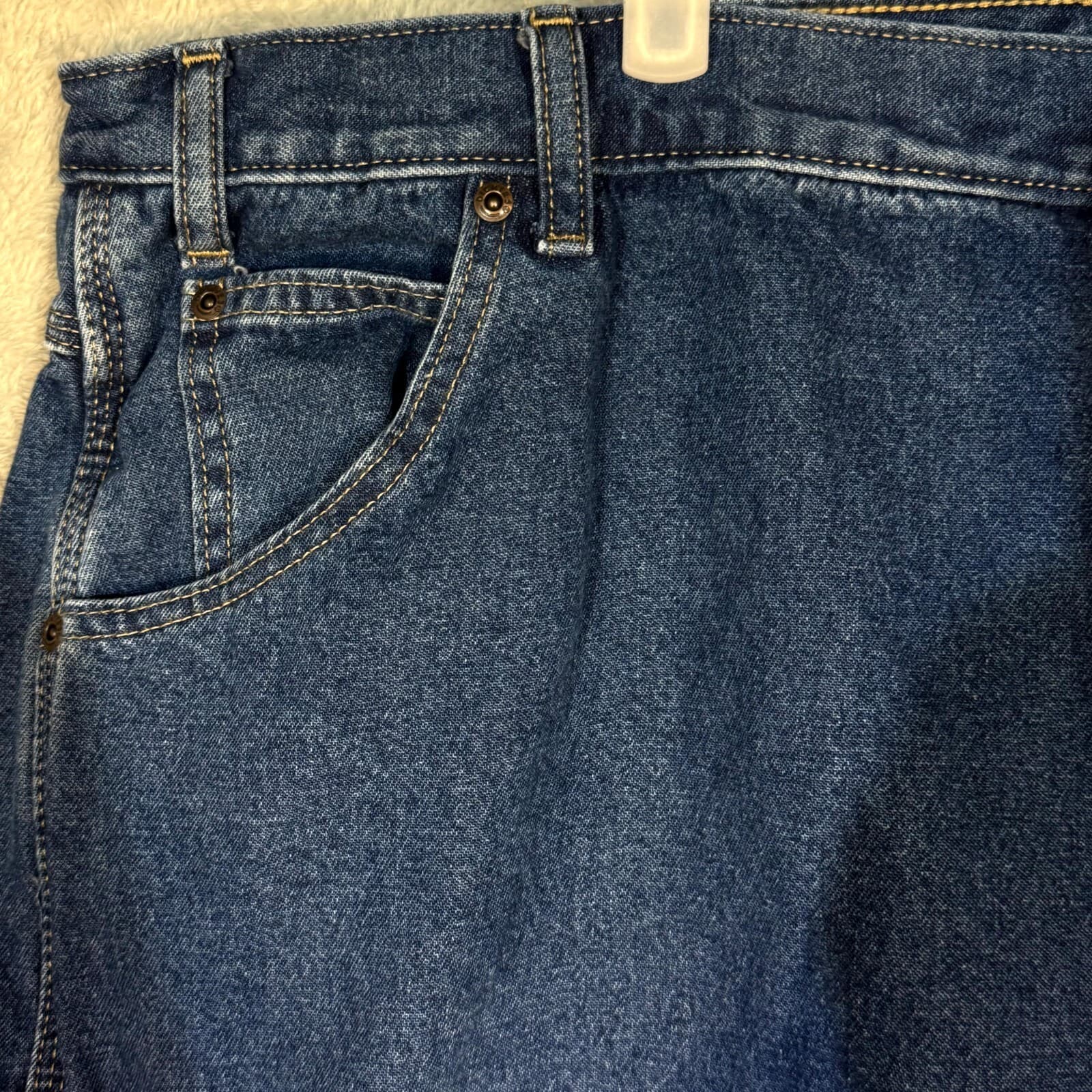 Dickies Carpenter Jeans Mens 42x32 Blue Denim Relaxed Fit Straight Leg - Thumbnail 3