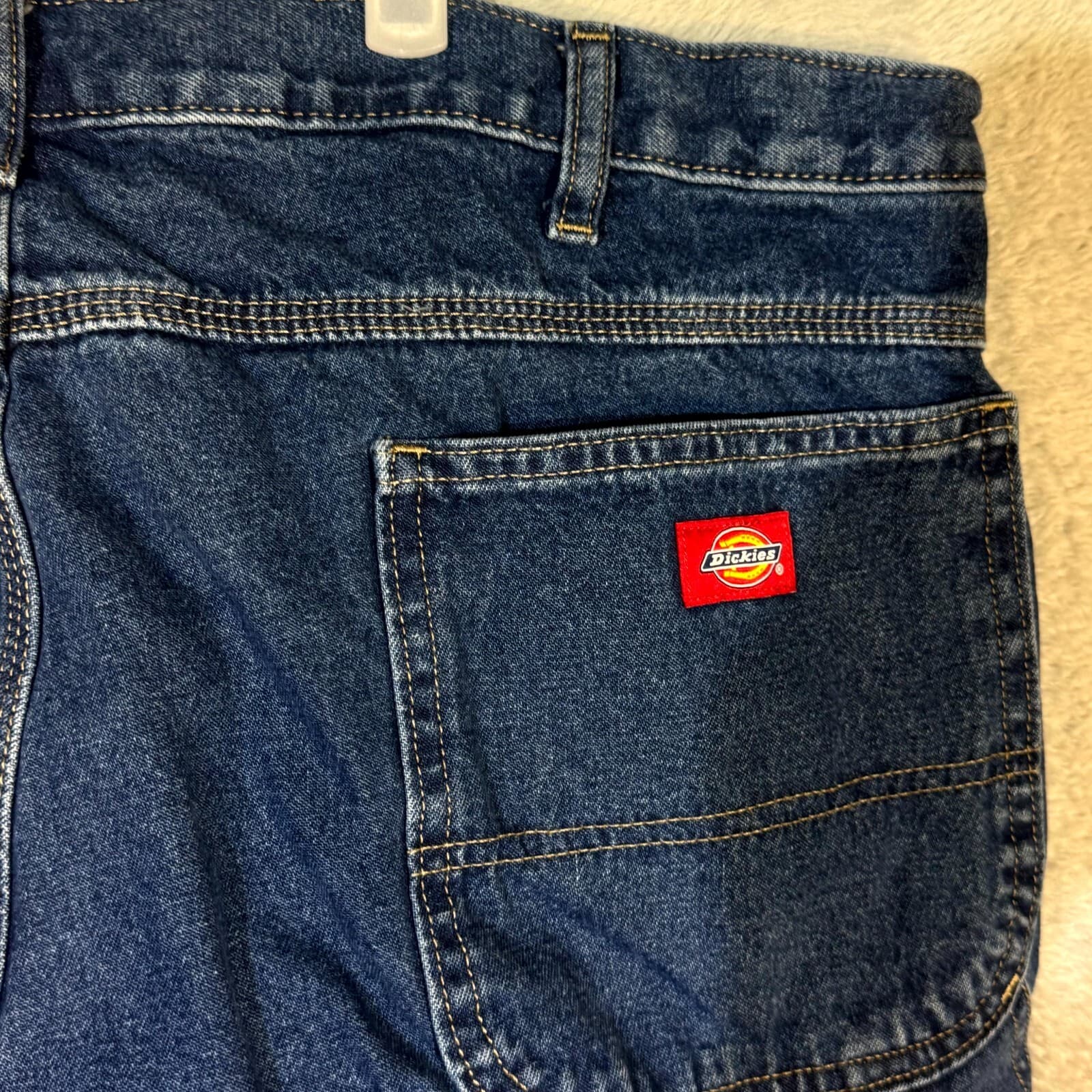 Dickies Carpenter Jeans Mens 42x32 Blue Denim Relaxed Fit Straight Leg - Thumbnail 7