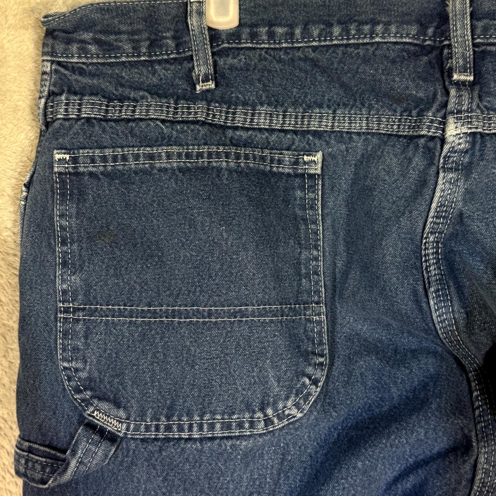 Dickies Carpenter Jeans Mens 42x34 Blue Denim Relaxed Fit Straight Leg - Thumbnail 7