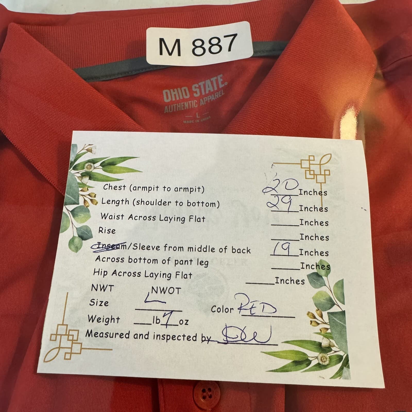 Ohio State Polo Shirt Men L Performance 100 Percent Polyester Red Buckeyes Logo - Thumbnail 9