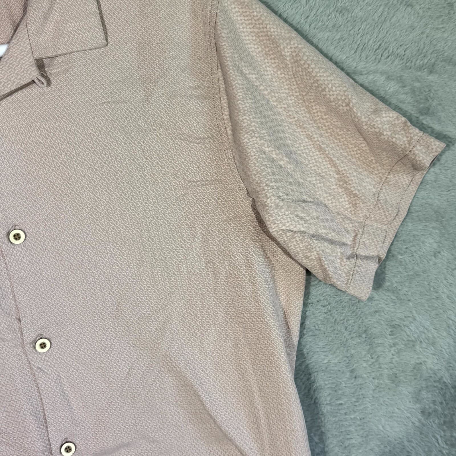 Tommy Bahama Shirt Mens Large Silk Blend Short Sleeve Pink Button Up - Thumbnail 5