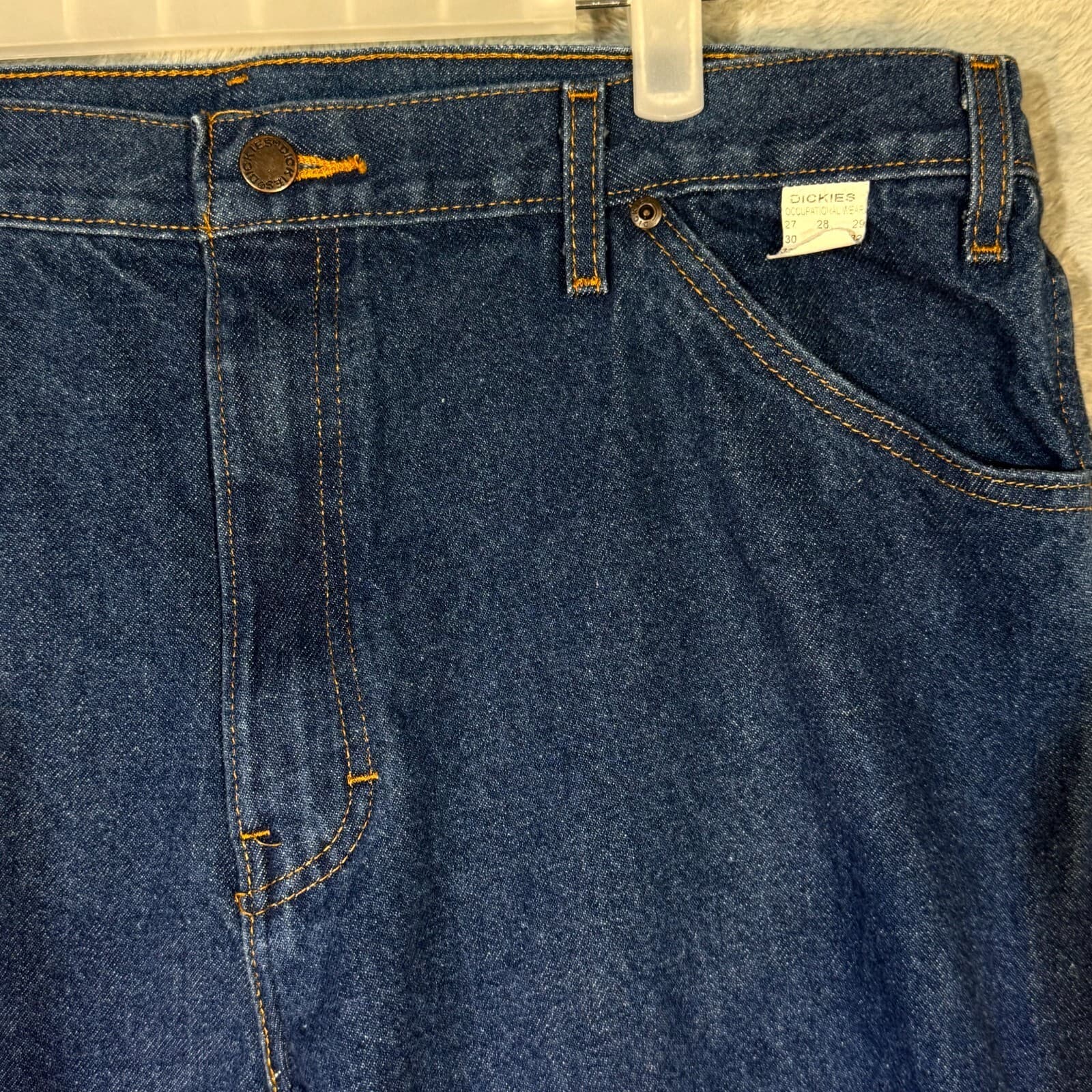 Dickies Industrial Jeans Mens 38xUL Blue Denim Relaxed Fit Straight Leg - Thumbnail 4