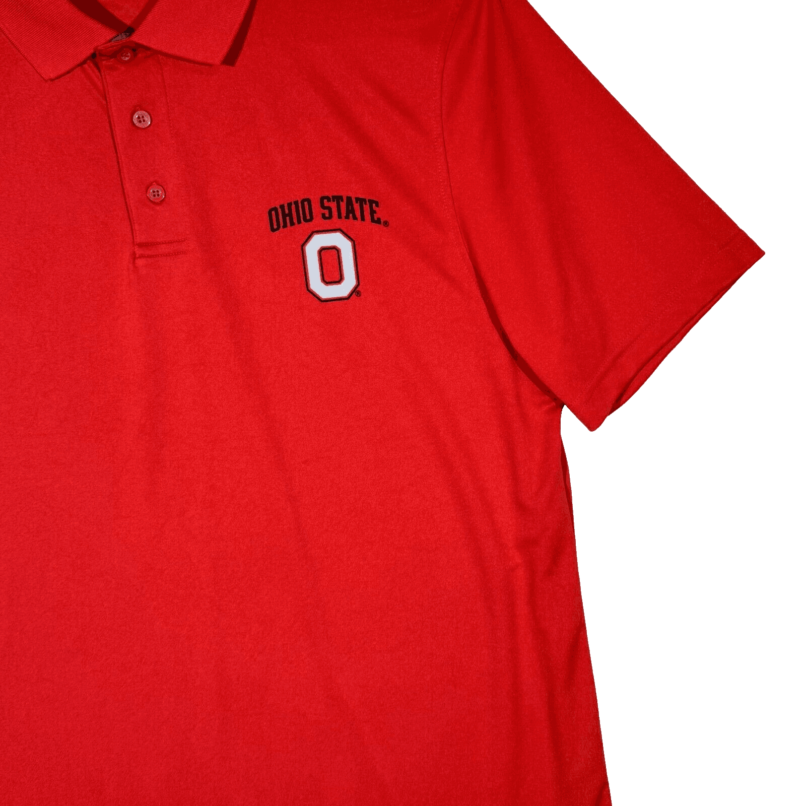 Ohio State Polo Shirt Men L Performance 100 Percent Polyester Red Buckeyes Logo - Thumbnail 5