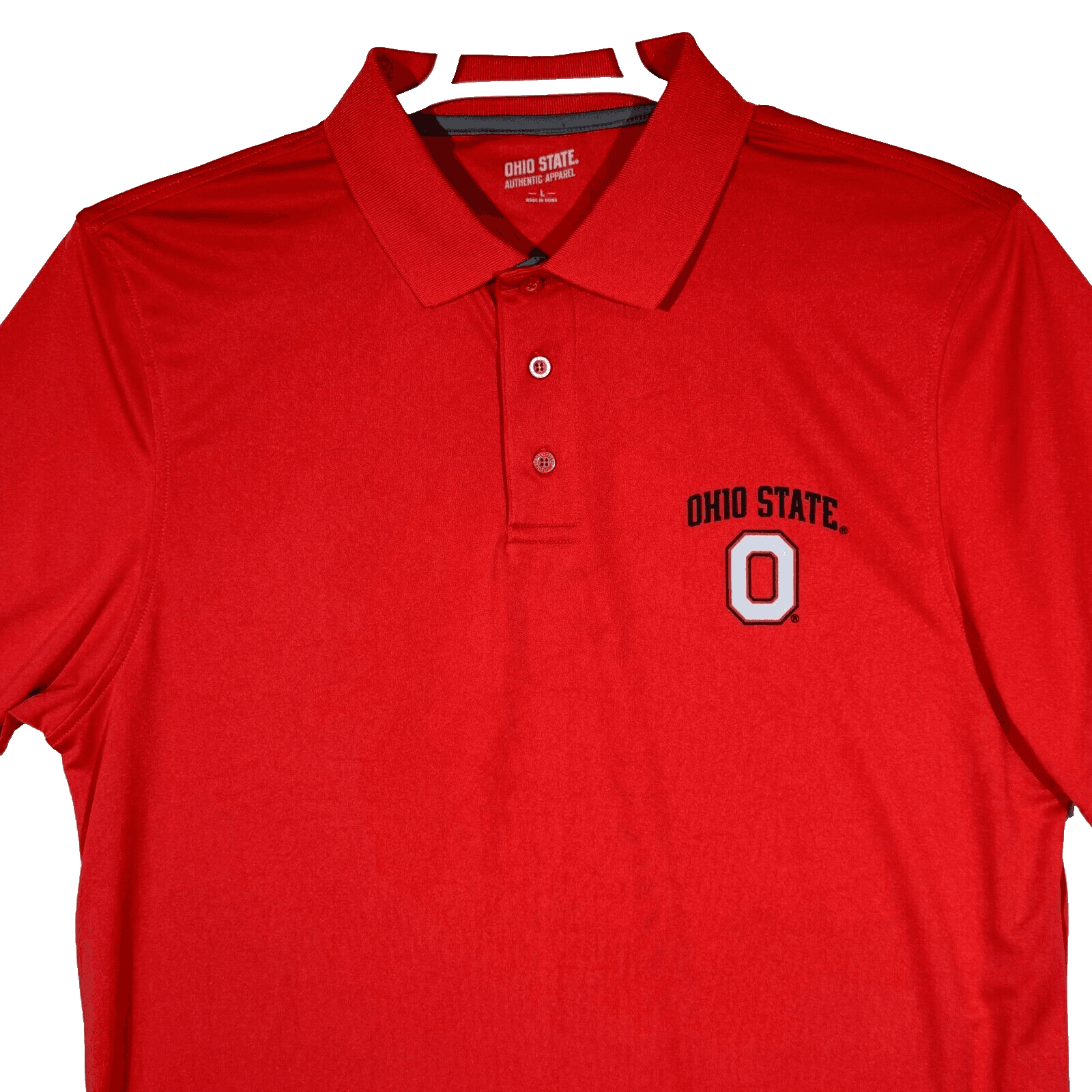 Ohio State Polo Shirt Men L Performance 100 Percent Polyester Red Buckeyes Logo - Thumbnail 4