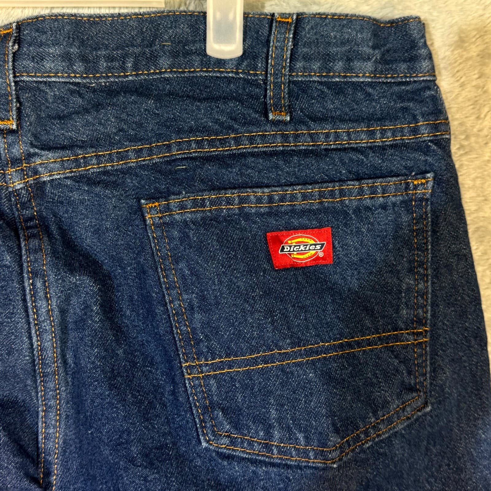 Dickies Industrial Jeans Mens 38xUL Blue Denim Relaxed Fit Straight Leg - Thumbnail 7