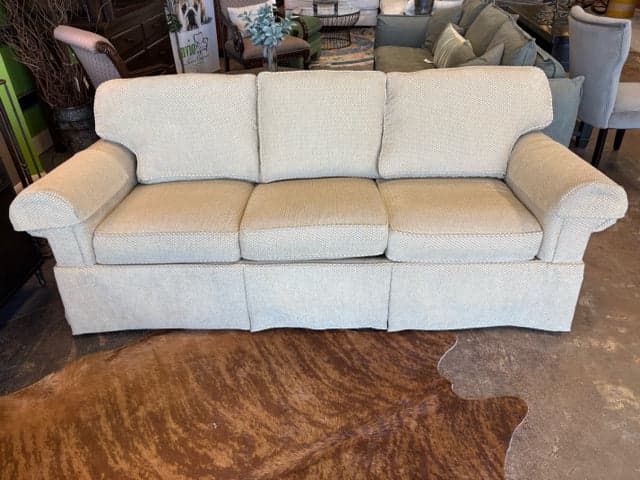 Stickley Gold Textured Skirted Sofa