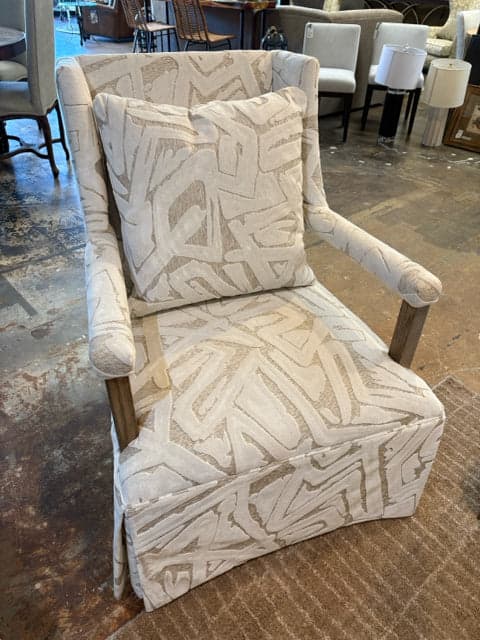 C.R. Laine Cream And Tan Arm Chair - Image 1