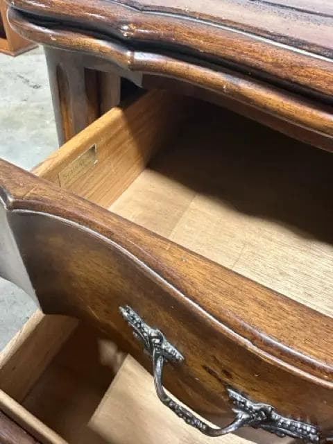 Schnadig French Country Wooden 2 Drawer Coffee Table - Thumbnail 4