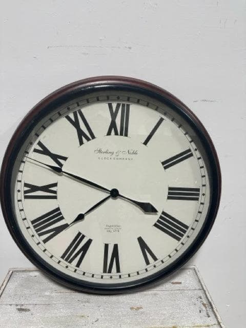 Sterling And Noble Round Wooden Wall Clock - Image 1