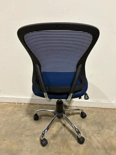 Blue Mesh & Chrome Desk Chair - Thumbnail 3