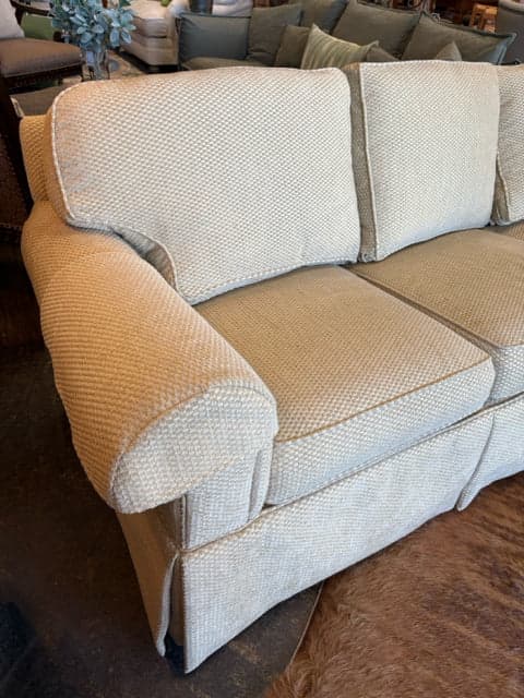 Stickley Gold Textured Skirted Sofa - Thumbnail 2