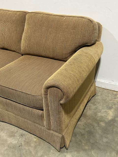 Sherrill Gold Brown & Burgandy Striped Sofa with 2 Pillows - Thumbnail 4