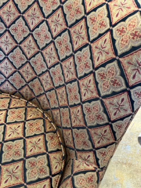 Upholstered Accent Chair in Gold, Rust and Black - Thumbnail 2