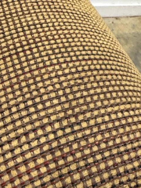 Sherrill Gold Brown & Burgandy Striped Sofa with 2 Pillows - Thumbnail 3