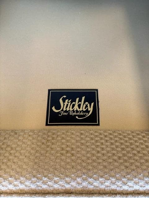 Stickley Gold Textured Skirted Sofa - Thumbnail 3