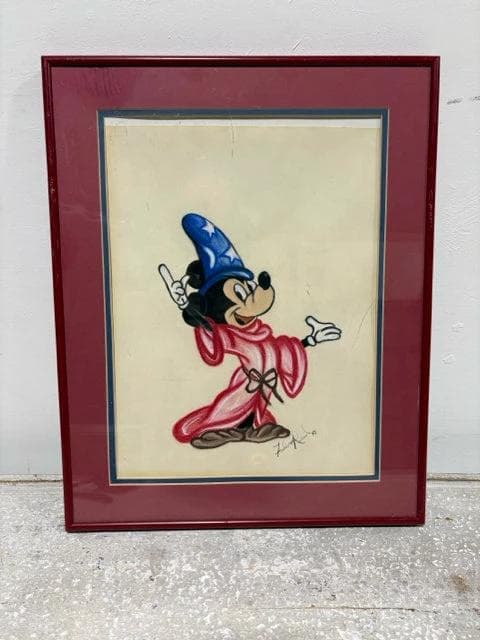 Sorcerer's Apprentice Mickey Sketch in Red Frame - Image 1