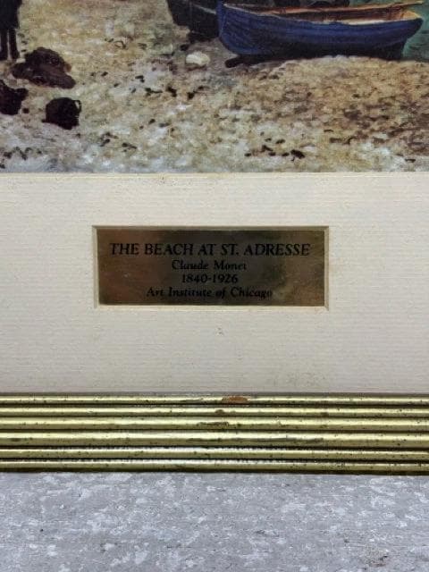 The Beach at St Adresse Framed Wall Art by Claude Monet - Thumbnail 2