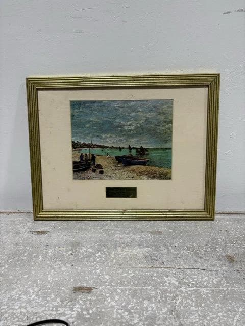 The Beach at St Adresse Framed Wall Art by Claude Monet - Image 1