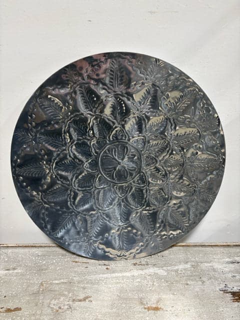 Silver Metal Round Wall Hanging - Image 1