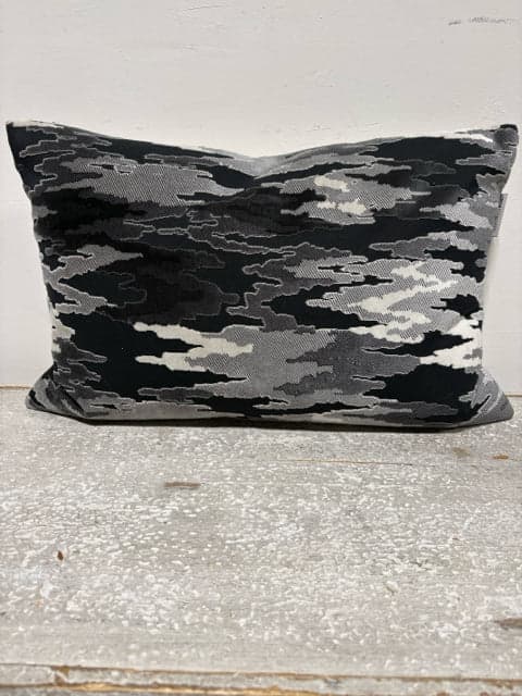 Urban Standard Black and Grey Abstract Lumbar Pillow - Image 1