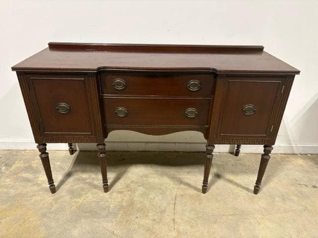 Antique Wooden Buffet Sideboard With 2 Doors And 2 Drawers - Image 1
