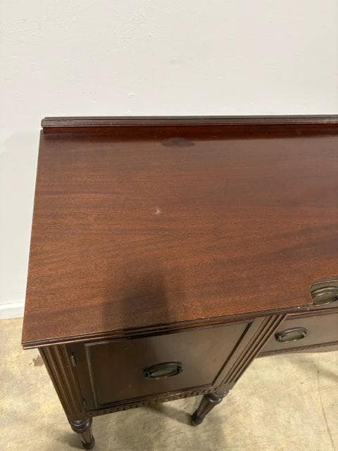 Antique Wooden Buffet Sideboard With 2 Doors And 2 Drawers - Thumbnail 4