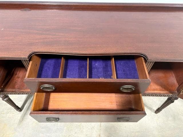 Antique Wooden Buffet Sideboard With 2 Doors And 2 Drawers - Thumbnail 2