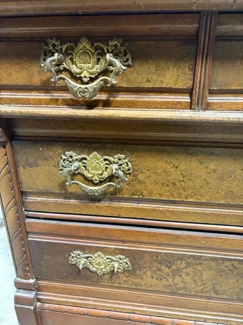 Antique Dresser With Marble Top And 4 Drawers AS IS - Thumbnail 5