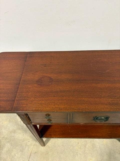 Wooden Drop Leaf Sofa Table With One Shelf And One Drawer - Thumbnail 2