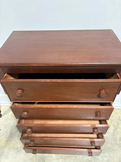 Antique Drexel Chest Of Drawers With Barley Twist Legs And 5 Drawers - Thumbnail 5