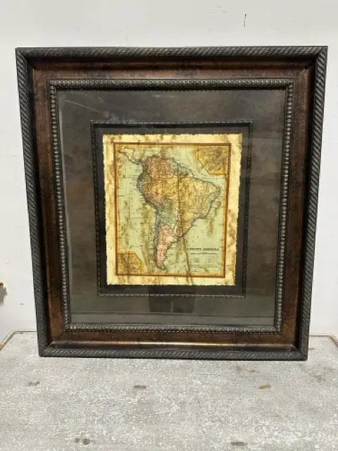 Hemispheres South America Framed Map Wall Decor - Image 1