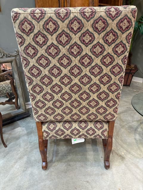 Norwalk Beige & Maroon Traditional Upholstered Arm Chair - Thumbnail 3