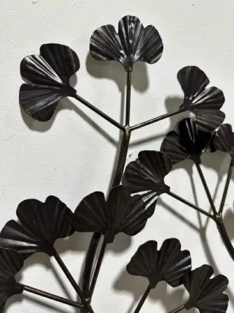 Metal Ginko Leaf Branch Wall Decor - Thumbnail 2