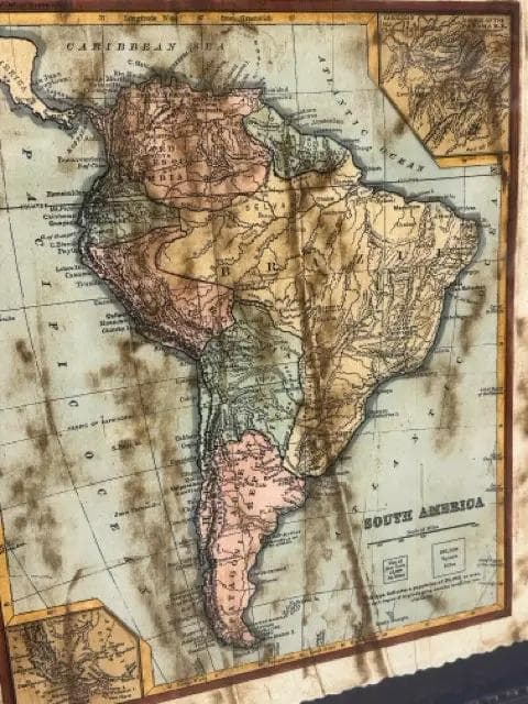 Hemispheres South America Framed Map Wall Decor - Thumbnail 2