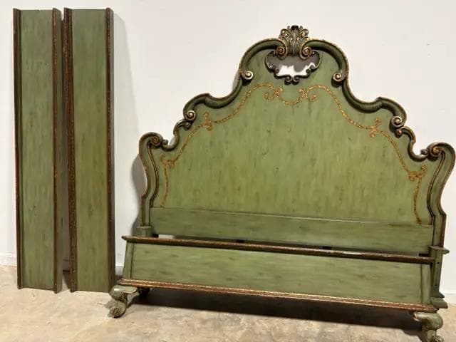 King Thomasville Green And Gold Tuscany Hills Bedframe - Image 1