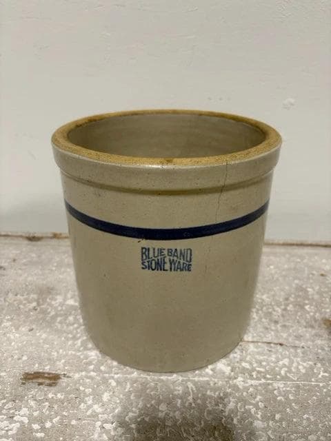 Blue Band Stoneware Crock - Image 1