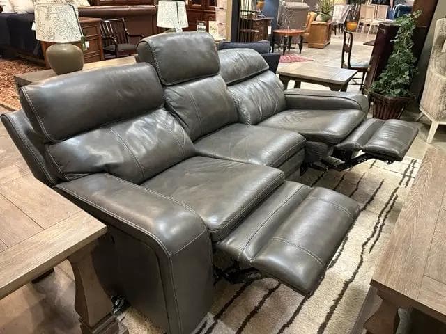 Grey Faux Leather Electric Sofa - Thumbnail 3