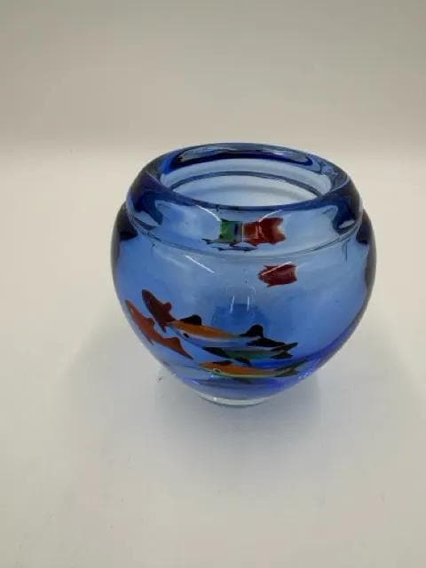 Blue Glass Fish Vase - Image 1