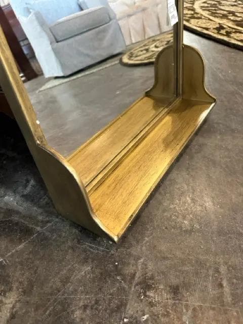 Vintage Style Arched Wall Mount Mirror With Shelf - Thumbnail 2