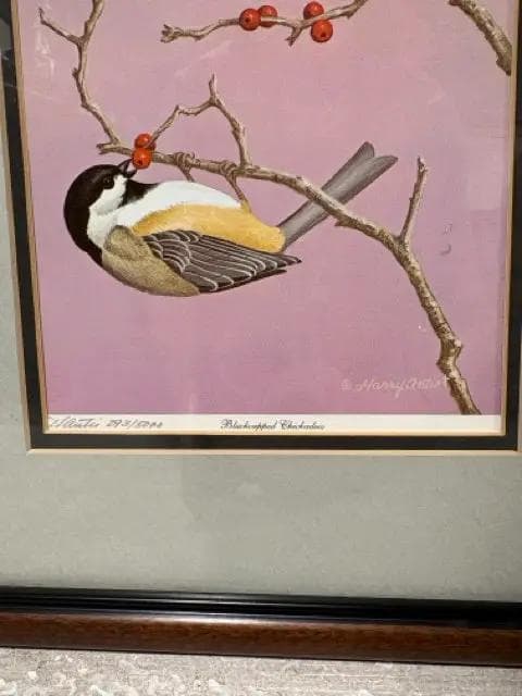 "Blackcapped Chickadees" Framed And Signed Artwork - Thumbnail 2