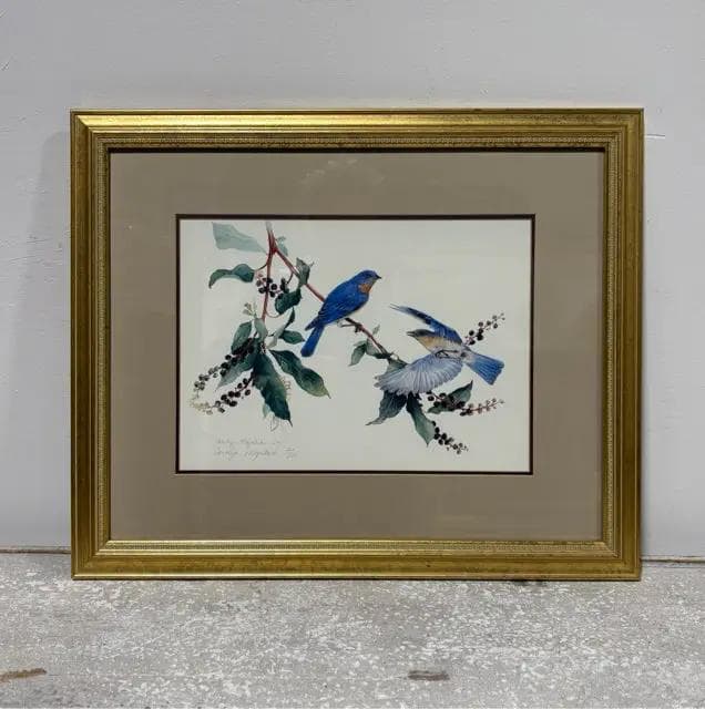 Eastern Bluebirds #122/500 by Carolyn Mejstrik Framed Wall Art - Image 1